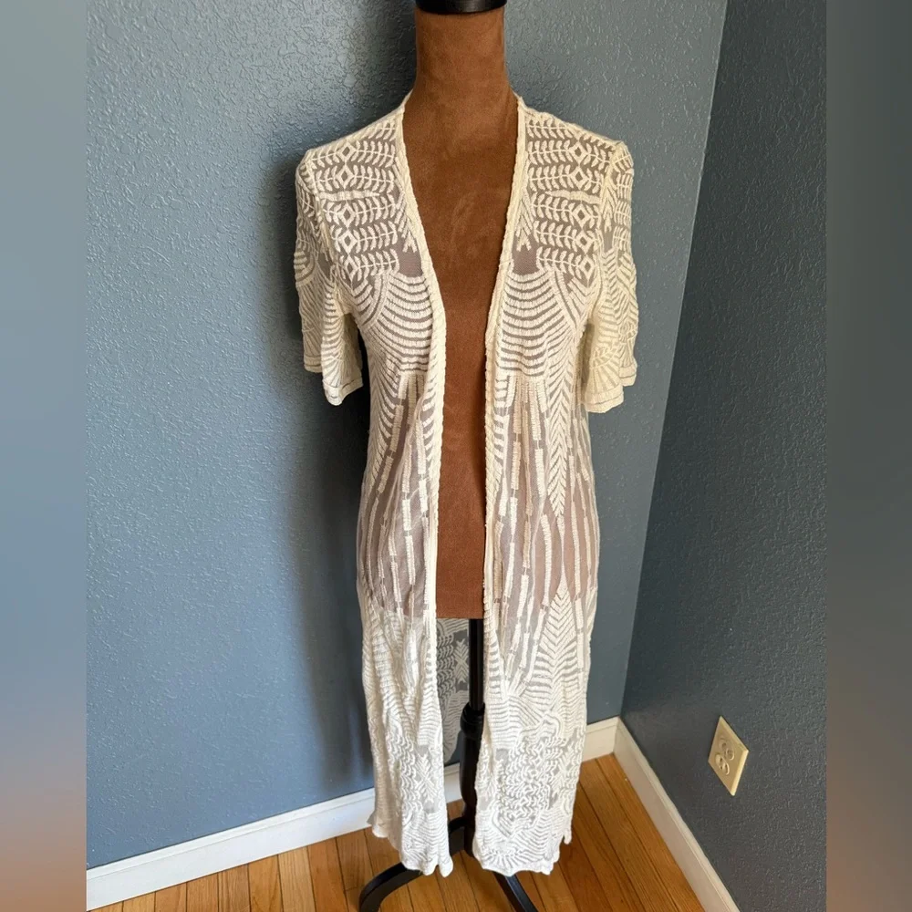 White Lace Swim Cover-Up festival layer Size S boho concert